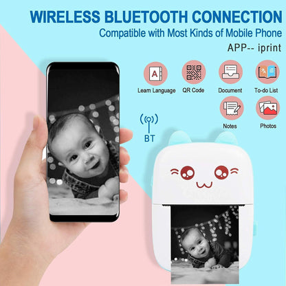Portable Mini Thermal Printer Pocket Photo Printer Wireless Bluetooth Printing